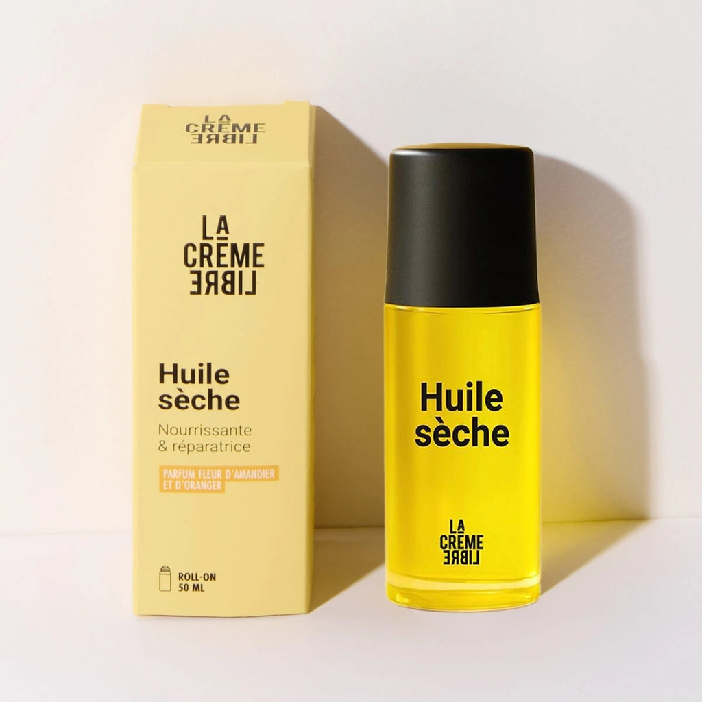 Trockenöl Roll-On 50 ml, pflegendes Körperöl ohne fettiges Hautgefühl, für Haut mit Dehnungsstreifen, auch für empfindliche Haut, hergestellt in Frankreich