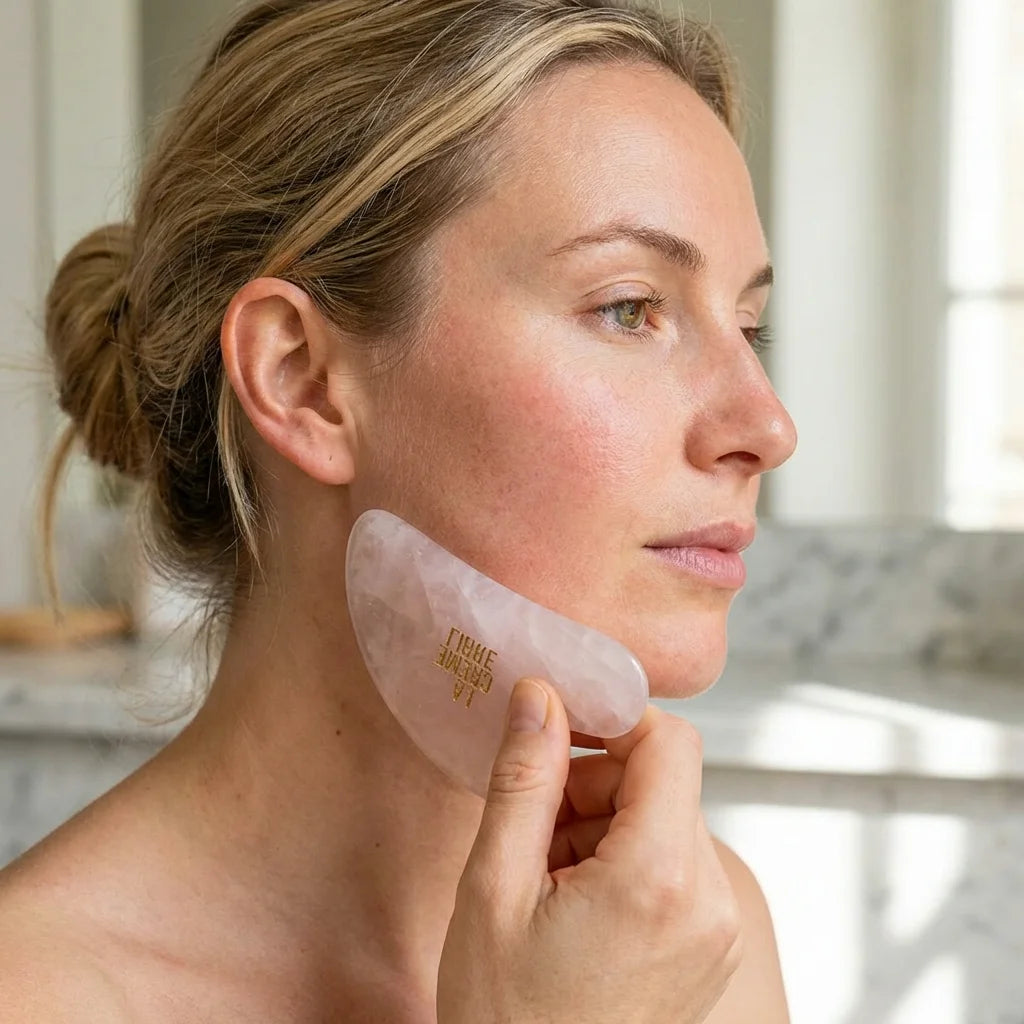 Gua Sha en Quartz Rose